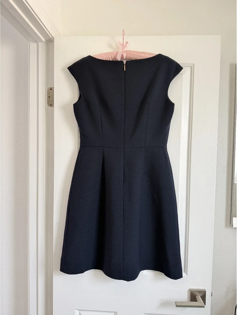 Tory Burch Navy Blue Wool Blend Sleeveless Tailored Dress Size 6